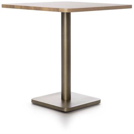 Coco Maison Brest bistrotafel vintage oak 75x75cm Goud